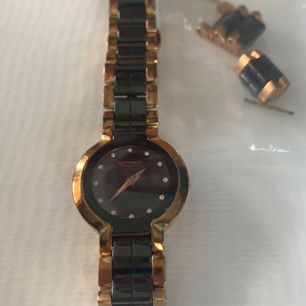 Whittnauer rose gold and ceramic watch